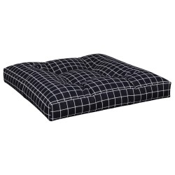 Coussins de palette lot de 2 motif à carreaux noir tissu 555714555714