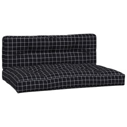 Coussins de palette lot de 2 motif à carreaux noir tissu 555716555716