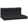 Coussins de palette lot de 2 motif à carreaux noir tissu 555716555716