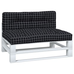 Coussins de palette lot de 2 motif à carreaux noir tissu 555716555716