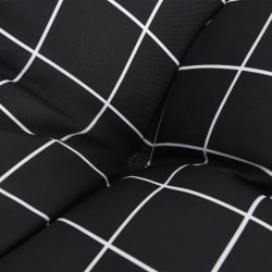 Coussins de palette lot de 2 motif à carreaux noir tissu 555716555716