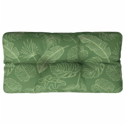 Coussin de palette motif de feuilles 80x40x12 cm tissu 555717555717