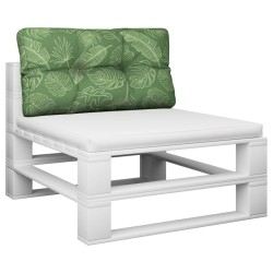 Coussin de palette motif de feuilles 80x40x12 cm tissu 555717555717