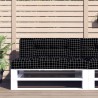 Coussin de palette motif à carreaux noir 120x40x12 cm tissu 555720555720