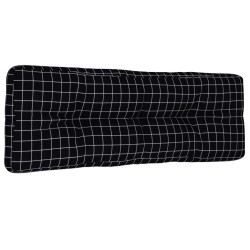Coussin de palette motif à carreaux noir 120x40x12 cm tissu 555720555720