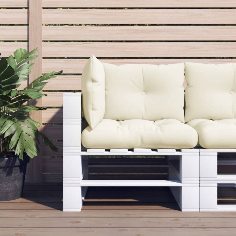 Coussins de palette lot de 3 crème tissu 555721555721