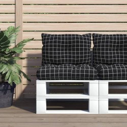 Coussins de palette lot de 2 motif à carreaux noir tissu Oxford 555722555722