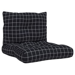 Coussins de palette lot de 2 motif à carreaux noir tissu Oxford 555722555722