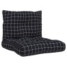 Coussins de palette lot de 2 motif à carreaux noir tissu Oxford 555722555722