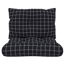 Coussins de palette lot de 2 motif à carreaux noir tissu Oxford 555722555722