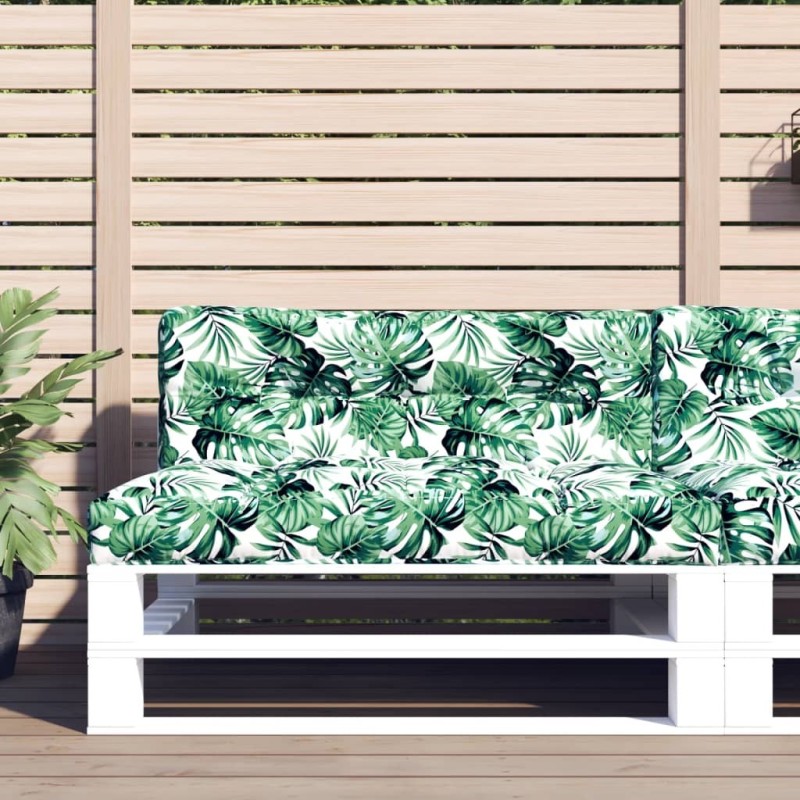 Coussin de palette à motif de feuilles 120x40x12 cm Tissu 555723555723
