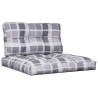Coussins de palette lot de 2 motif à carreaux gris tissu 555732555732