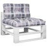 Coussins de palette lot de 2 motif à carreaux gris tissu 555732555732