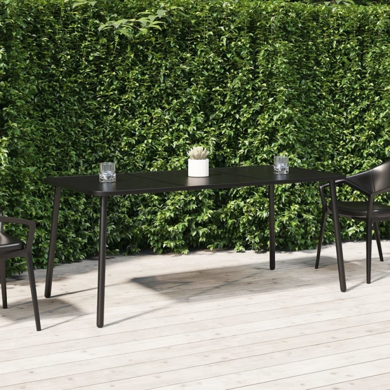 Table de jardin anthracite 165x80x71 cm acier 555736555736