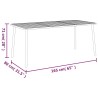 Table de jardin anthracite 165x80x71 cm acier 555736555736