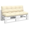Coussins de palette lot de 2 crème tissu 555740555740