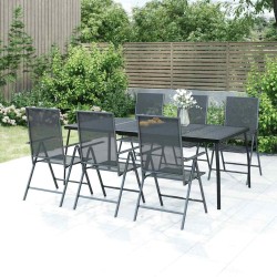 Table de jardin anthracite 200x100x72 cm Treillis d'acier 555744555744