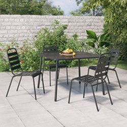 Table de jardin anthracite 100x100x71 cm acier 555746555746