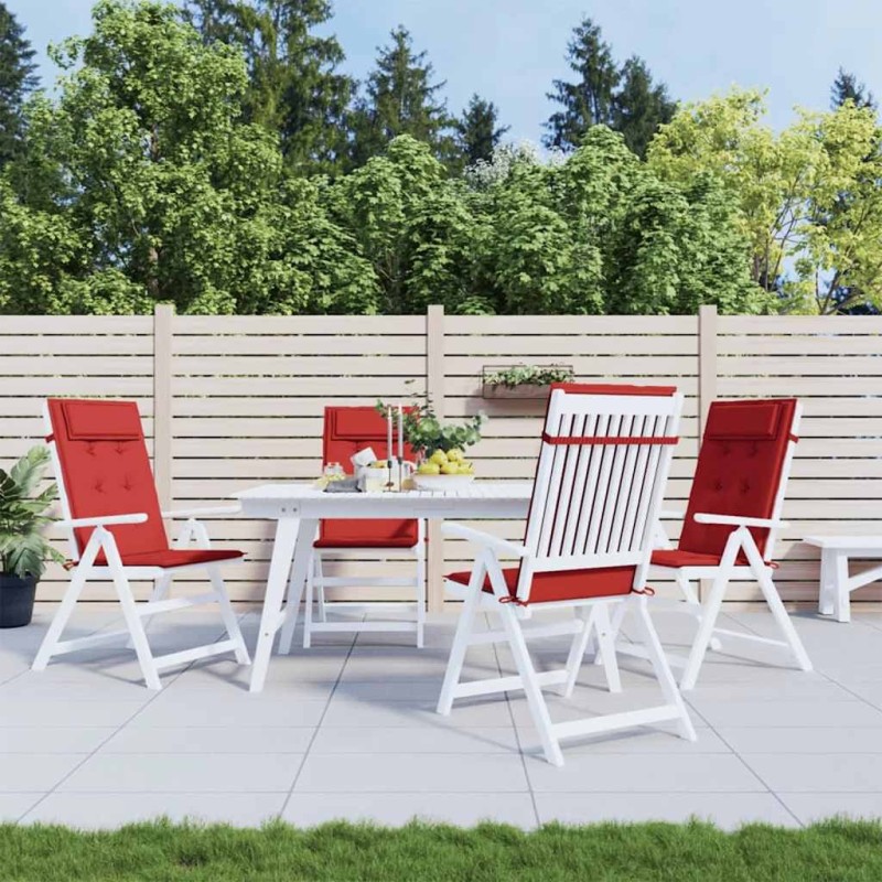 Coussins de chaise à dossier haut lot de 4 rouge tissu oxford 555748555748