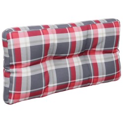 Coussins de palette lot de 2 motif à carreaux rouge tissu 555752555752