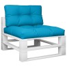 Coussins de palette lot de 2 bleu clair tissu 555756555756