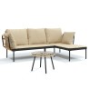 Salon de jardin 3 pcs avec coussins beiges résine tressée 555760555760