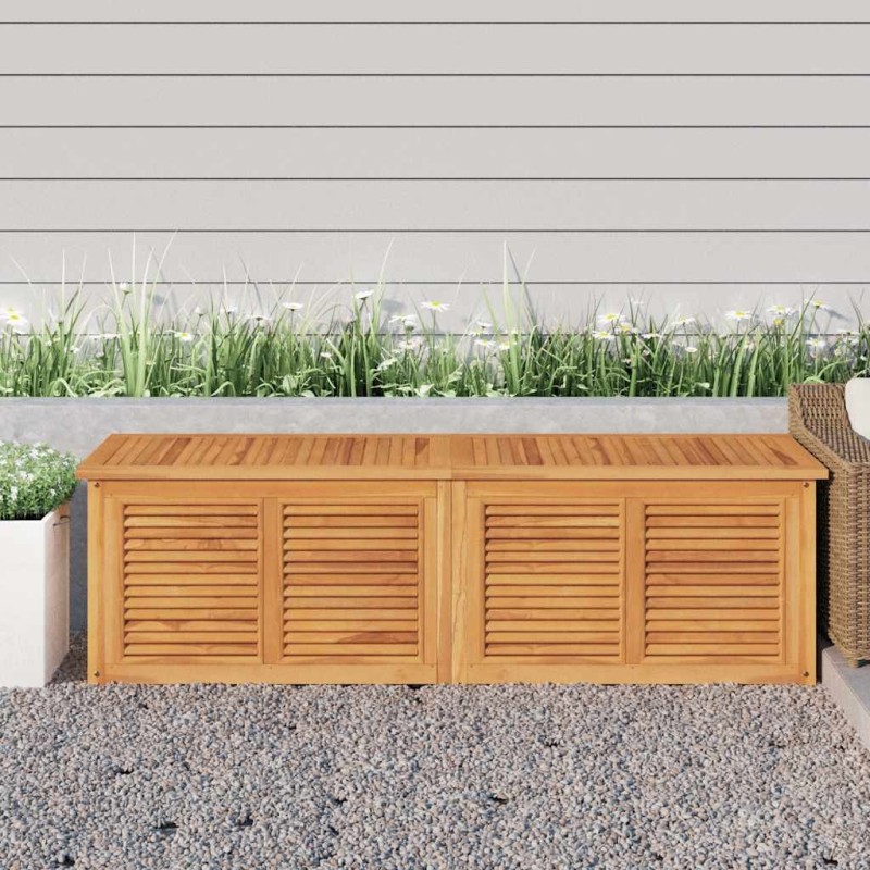 Boîte de rangement jardin et sac 175x50x55 cm bois massif teck 555764555764