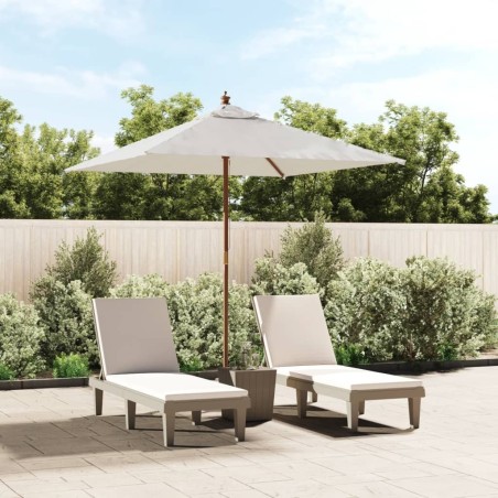 Parasol de jardin avec mât en bois sable 198x198x231 cm 555773555773