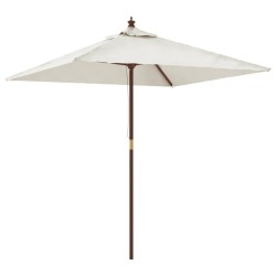 Parasol de jardin avec mât en bois sable 198x198x231 cm 555773555773