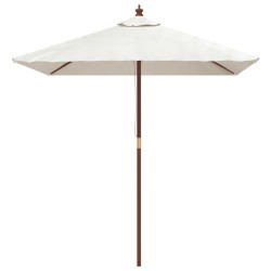 Parasol de jardin avec mât en bois sable 198x198x231 cm 555773555773