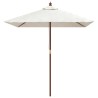 Parasol de jardin avec mât en bois sable 198x198x231 cm 555773555773