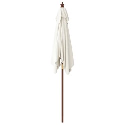 Parasol de jardin avec mât en bois sable 198x198x231 cm 555773555773