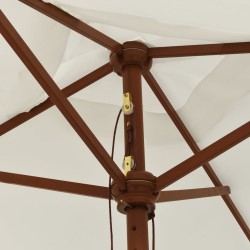 Parasol de jardin avec mât en bois sable 198x198x231 cm 555773555773