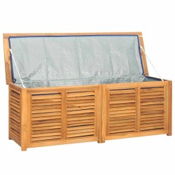 Boîte de rangement jardin et sac 150x50x55 cm bois massif teck 555774555774