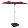 Parasol de jardin à double tête rouge bordeaux 316x145 cm 555777555777