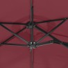 Parasol de jardin à double tête rouge bordeaux 316x145 cm 555777555777