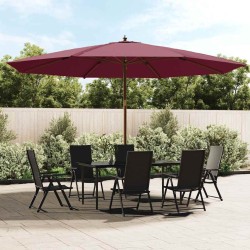Parasol de jardin avec mât en bois rouge bordeaux 400x273 cm 555779555779