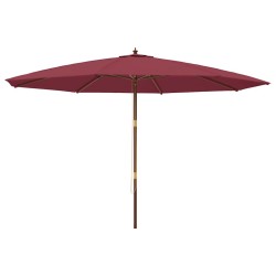 Parasol de jardin avec mât en bois rouge bordeaux 400x273 cm 555779555779