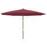 Parasol de jardin avec mât en bois rouge bordeaux 400x273 cm 555779555779