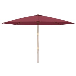 Parasol de jardin avec mât en bois rouge bordeaux 400x273 cm 555779555779