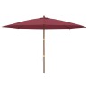 Parasol de jardin avec mât en bois rouge bordeaux 400x273 cm 555779555779