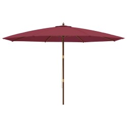 Parasol de jardin avec mât en bois rouge bordeaux 400x273 cm 555779555779