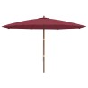 Parasol de jardin avec mât en bois rouge bordeaux 400x273 cm 555779555779