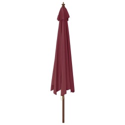 Parasol de jardin avec mât en bois rouge bordeaux 400x273 cm 555779555779
