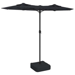 Parasol de jardin à double tête noir 316x145 cm 555784555784