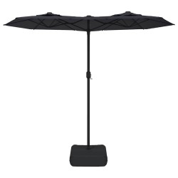 Parasol de jardin à double tête noir 316x145 cm 555784555784