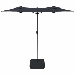 Parasol de jardin à double tête noir 316x145 cm 555784555784