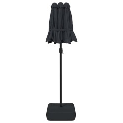 Parasol de jardin à double tête noir 316x145 cm 555784555784