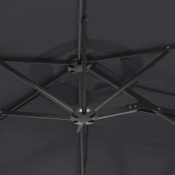 Parasol de jardin à double tête noir 316x145 cm 555784555784
