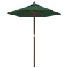 Parasol de jardin avec mât en bois vert 196x231 cm 555787555787